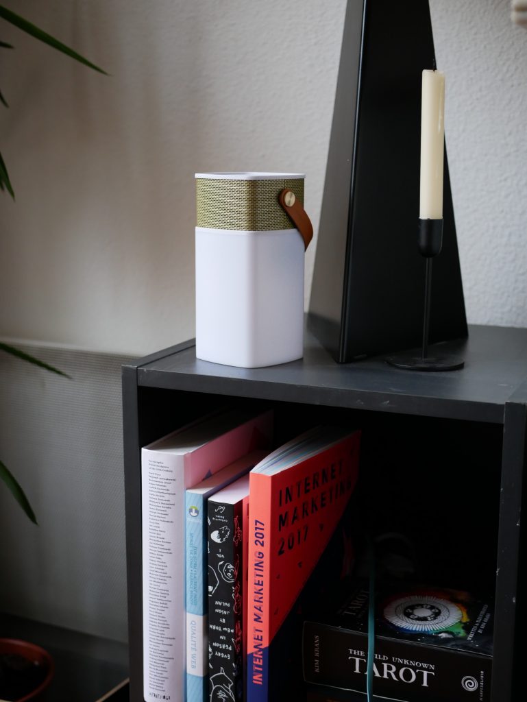 Speaker on a shelf